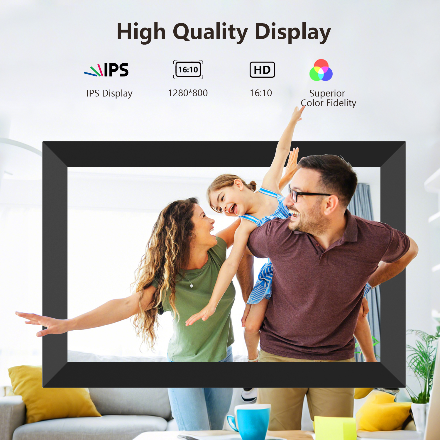Frameo 10.1 Inch 32GB Digital Picture Frame, IPS HD Touch Screen, Photo Frame with Auto-Rotate Instant Share Photo/Video Sharing via Frameo App, Gift for Mom