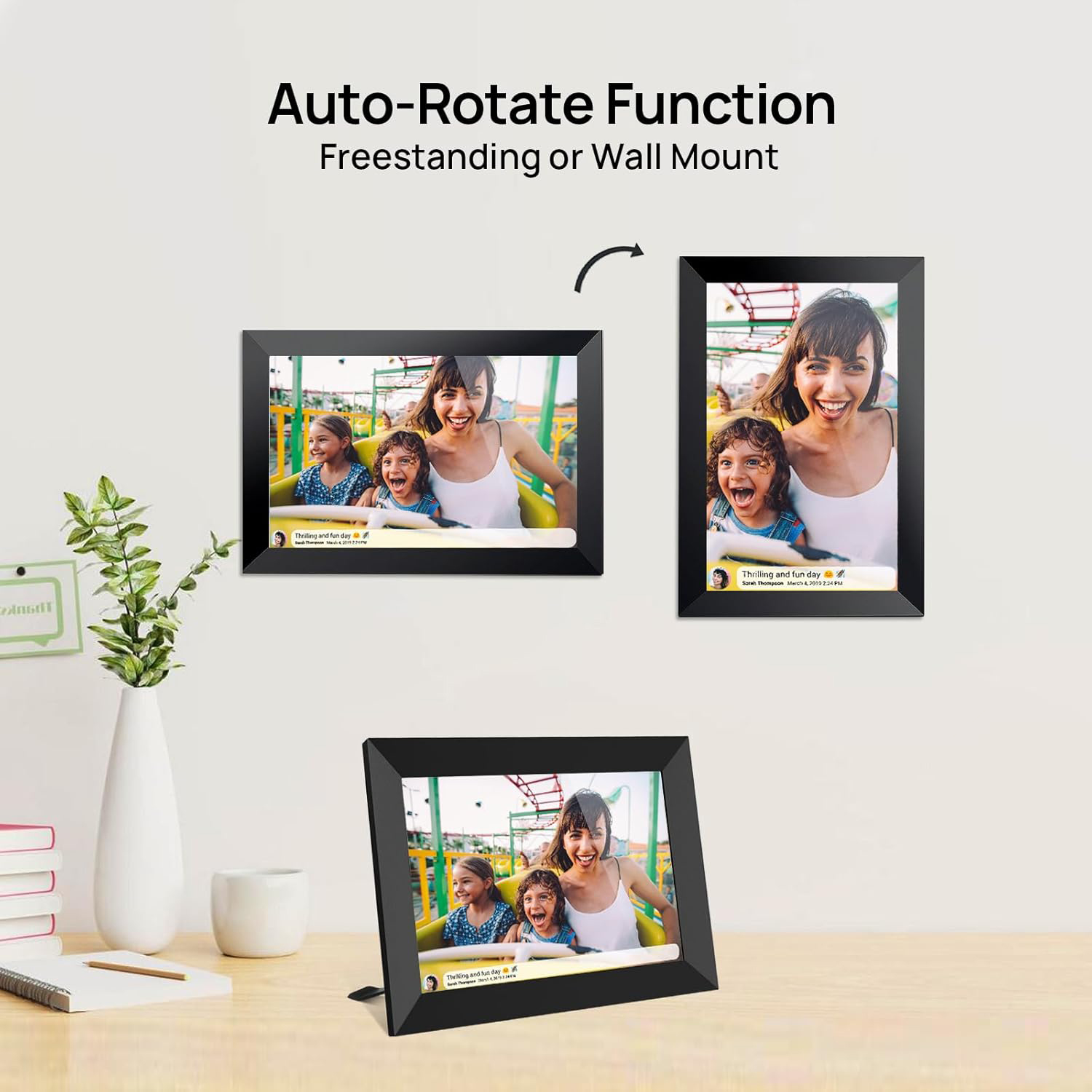 Frameo 10.1 Inch 32GB Digital Picture Frame, IPS HD Touch Screen, Photo Frame with Auto-Rotate Instant Share Photo/Video Sharing via Frameo App, Gift for Mom