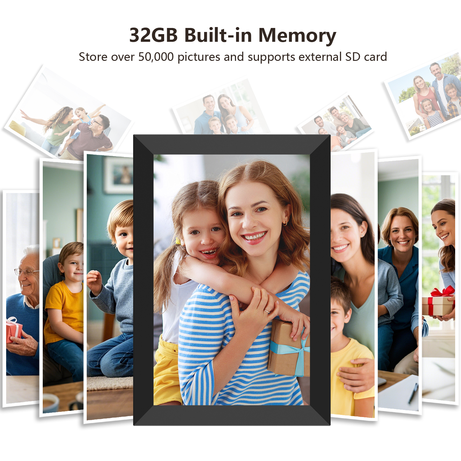 Frameo 10.1 Inch 32GB Digital Picture Frame, IPS HD Touch Screen, Photo Frame with Auto-Rotate Instant Share Photo/Video Sharing via Frameo App, Gift for Mom
