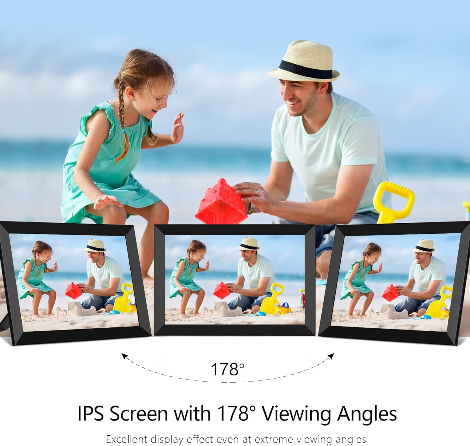 Frameo 10.1 Inch 32GB Digital Picture Frame, IPS HD Touch Screen, Photo Frame with Auto-Rotate Instant Share Photo/Video Sharing via Frameo App, Gift for Mom