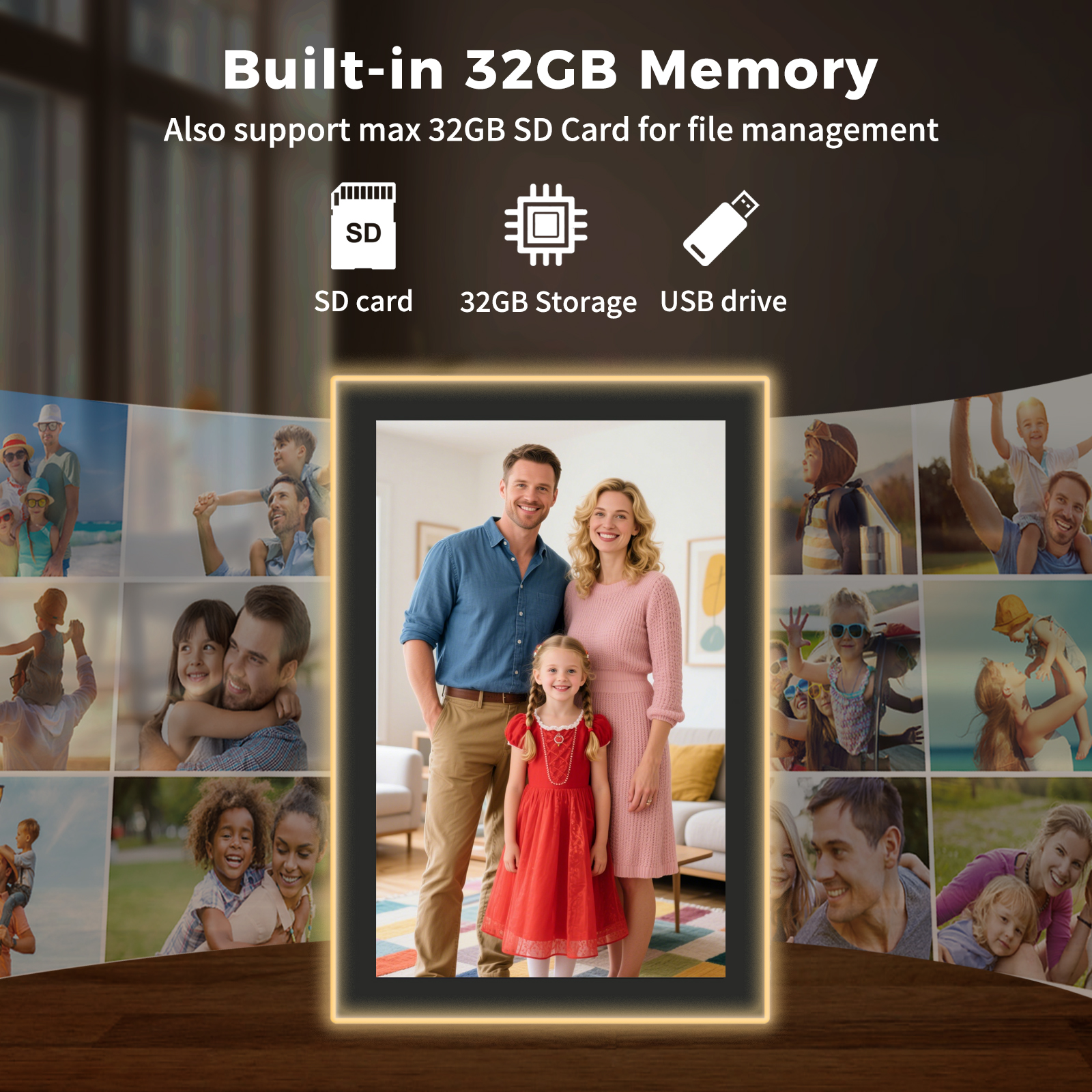 AKImart 10.1 inch Edge-Light  Digital Photo Frame, IPS Display, AI Color-Changing LED Strip Digital Photo Frame, Quick Share Photos/Videos, Easy Setup in Frameo App, Best Digital Frame for Gifting