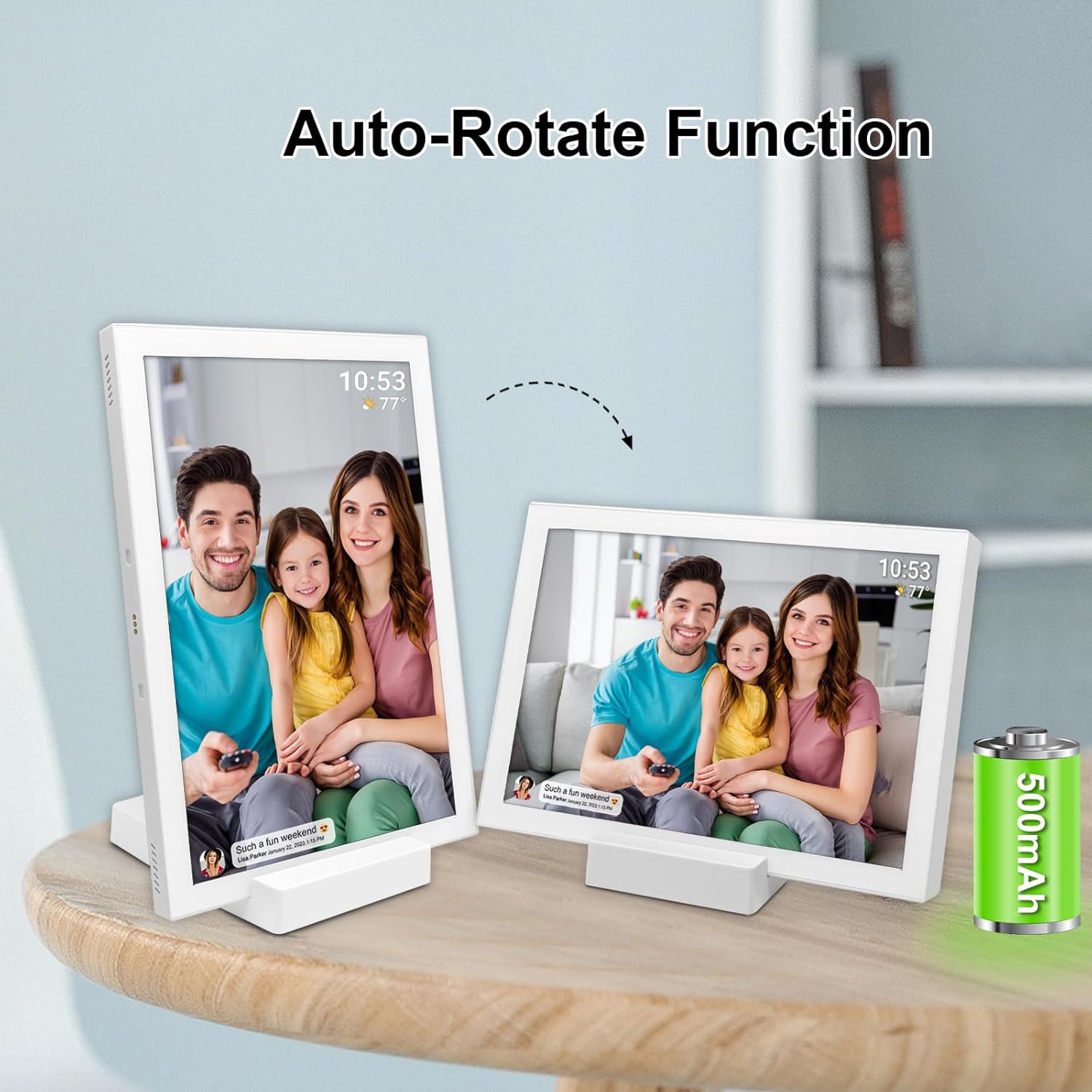 Frameo 10.1 Inch 32GB Digital Picture Frame with 5000mAh Battery,HD IPS LCD Touch Screen,Auto-Rotate Portrait and Landscape,Share Moments Instantly via Frameo App from Anywhere