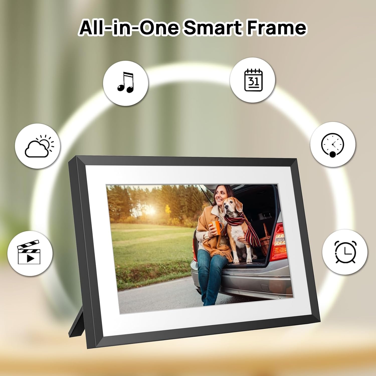SSA WiFi Frame 10.1 Inch 32GB Digital Picture Frame-（Black and White）, IPS Touch Screen, Auto-Rotate,Send 50 Photo Unlimited,Share Photos/Videos Instantly