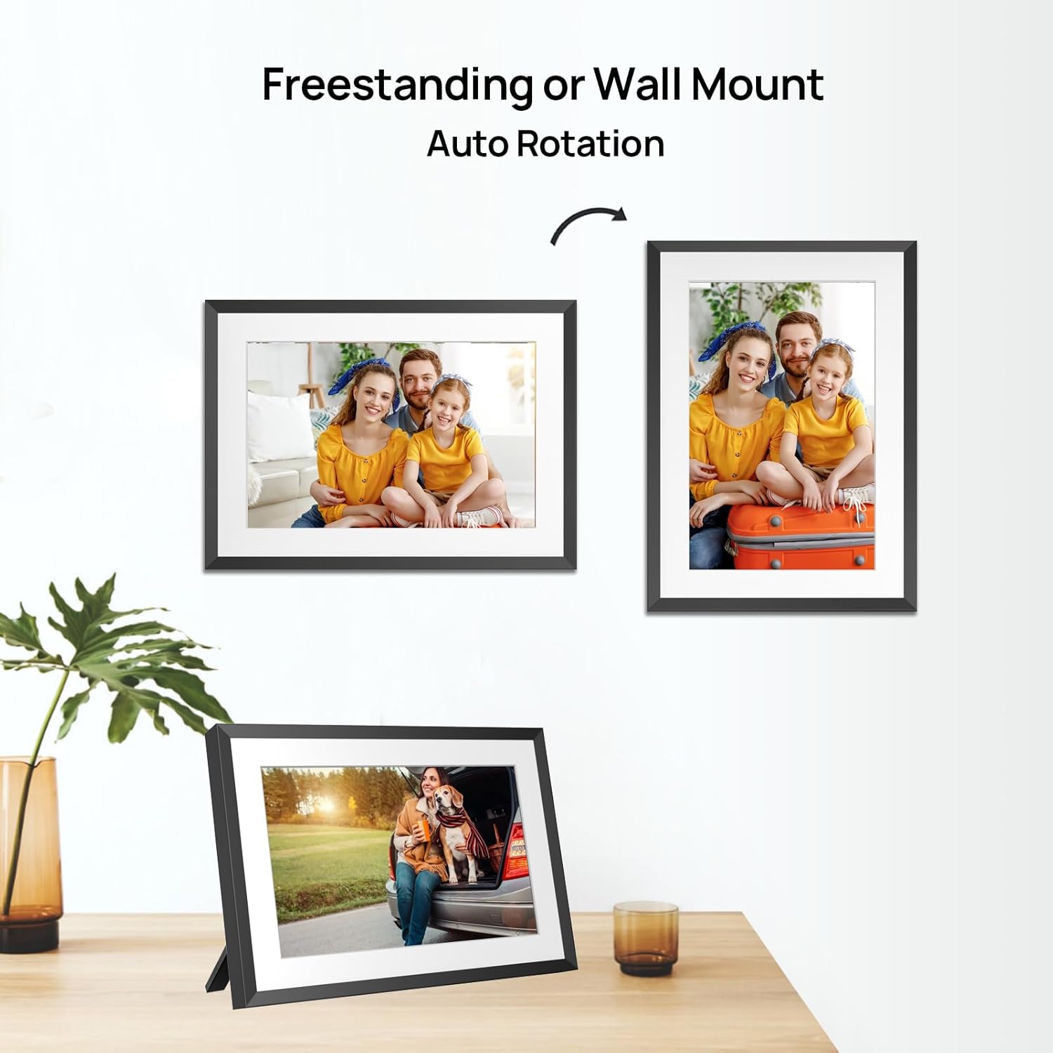 SSA WiFi Frame 10.1 Inch 32GB Digital Picture Frame-（Black and White）, IPS Touch Screen, Auto-Rotate,Send 50 Photo Unlimited,Share Photos/Videos Instantly