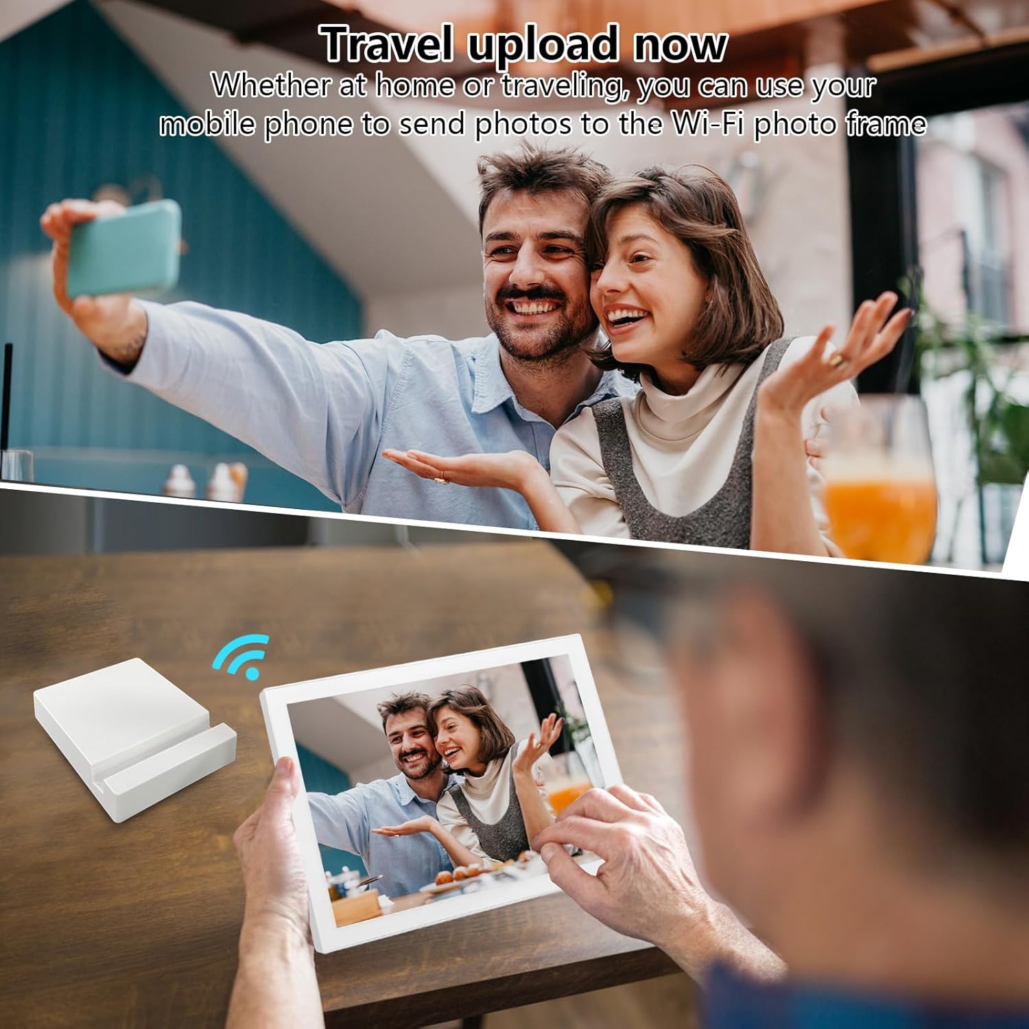 Frameo 10.1 Inch 32GB Digital Picture Frame with 5000mAh Battery,HD IPS LCD Touch Screen,Auto-Rotate Portrait and Landscape,Share Moments Instantly via Frameo App from Anywhere