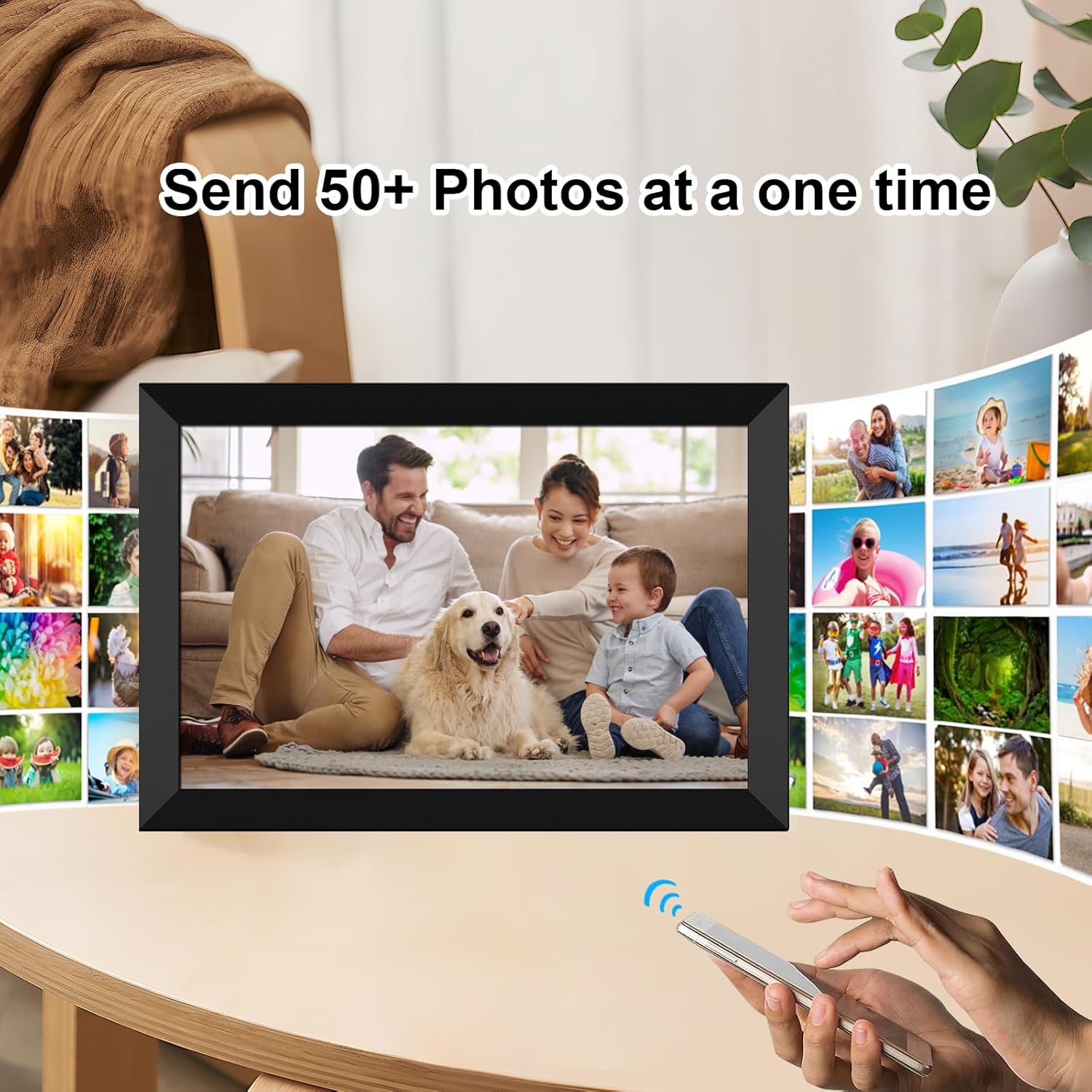SSA WiFi Frame 10.1 Inch 32GB Digital Picture Frame, IPS Touch Screen, Auto-Rotate,Send 50 Photo Unlimited,Share Photos/Videos Instantly
