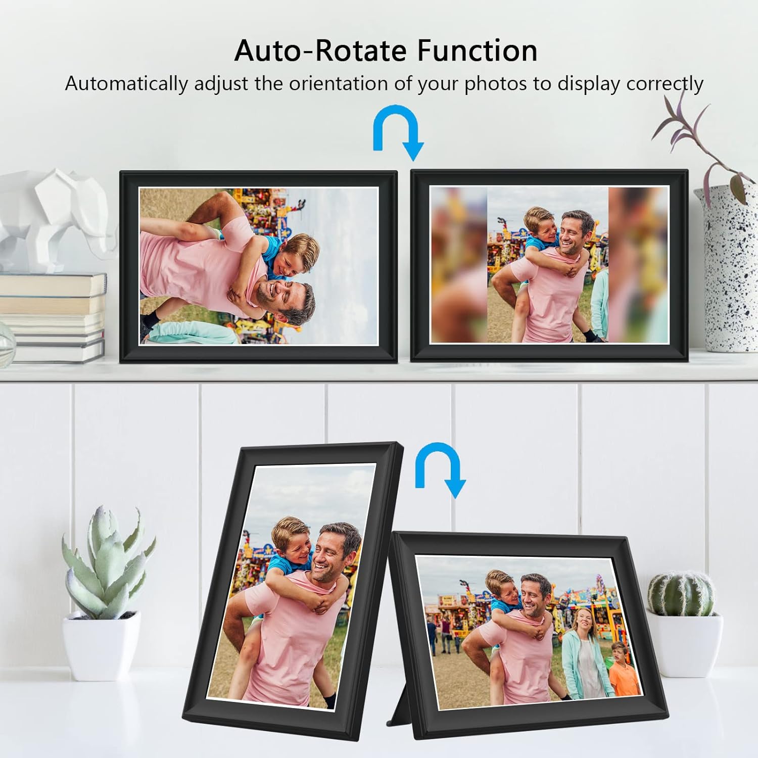 Frameo 10.1 Inch 32GB Digital Picture Frame, IPS HD Touch Screen, 32GB Storage, Photo Frame with Auto-Rotate Instant Share Photo/Video Sharing via Frameo App, Gift for Mom