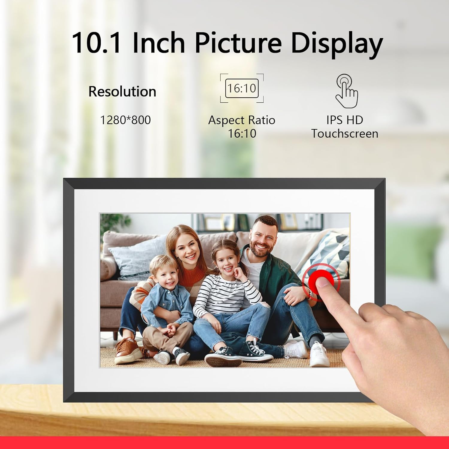 SSA WiFi Frame 10.1 Inch 32GB Digital Picture Frame-（Black and White）, IPS Touch Screen, Auto-Rotate,Send 50 Photo Unlimited,Share Photos/Videos Instantly