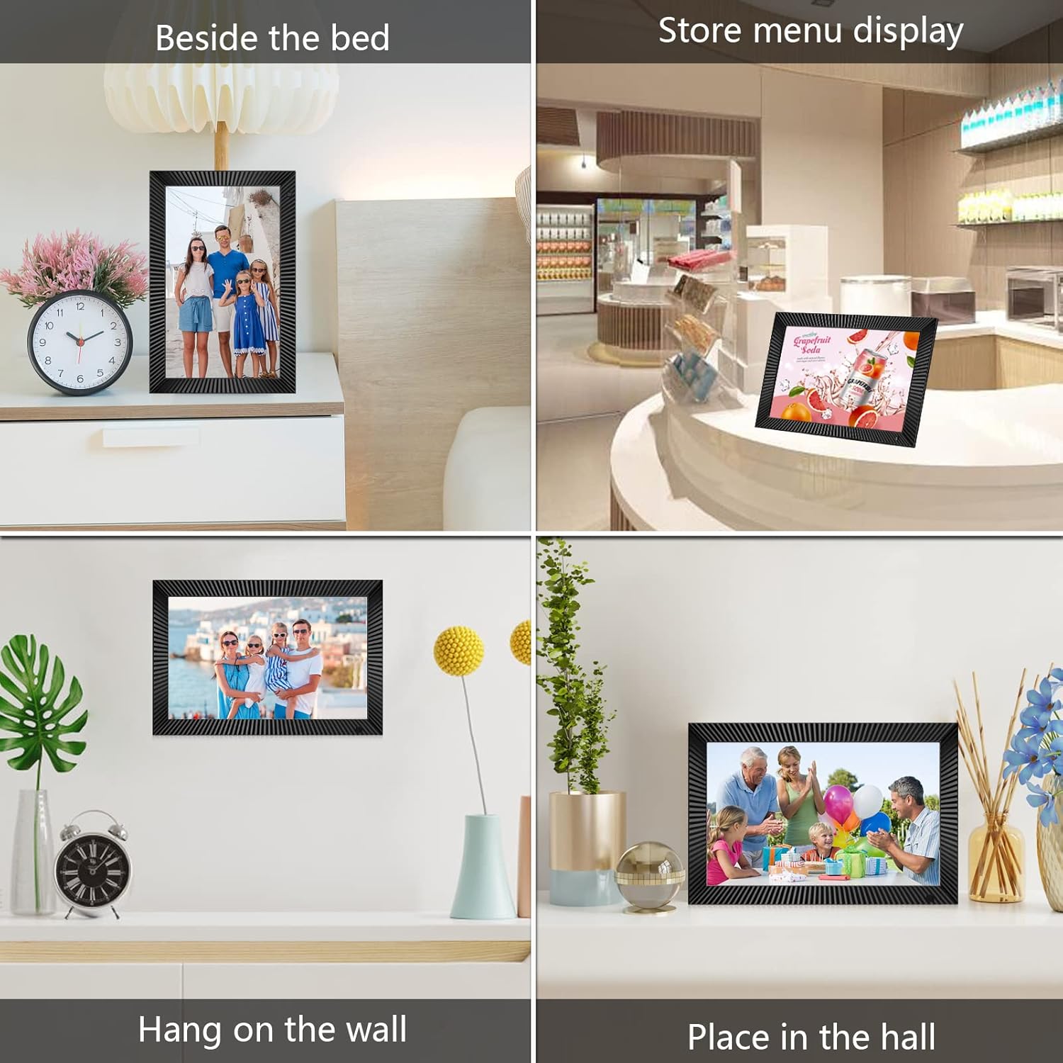 Frameo 10.1 Inch 32GB Digital Picture Frame, IPS HD Touch Screen, 32GB Storage, Photo Frame with Auto-Rotate Instant Share Photo/Video Sharing via Frameo App, Gift for Mom