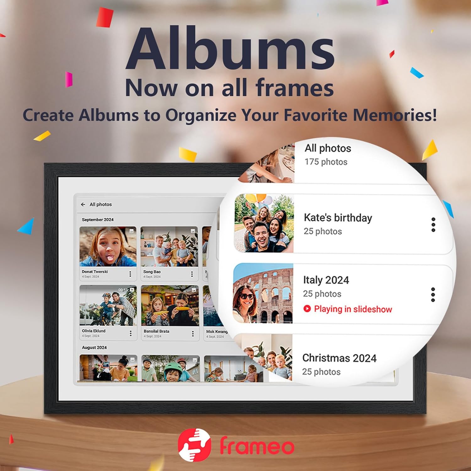 Frameo 21.5inch 32GB Digital Photo Frame with 1920×1080 FHD IPS LCD Touch Screen, Auto-Rotate, Dual-WiFi Share Photos & Videos Via Frameo App