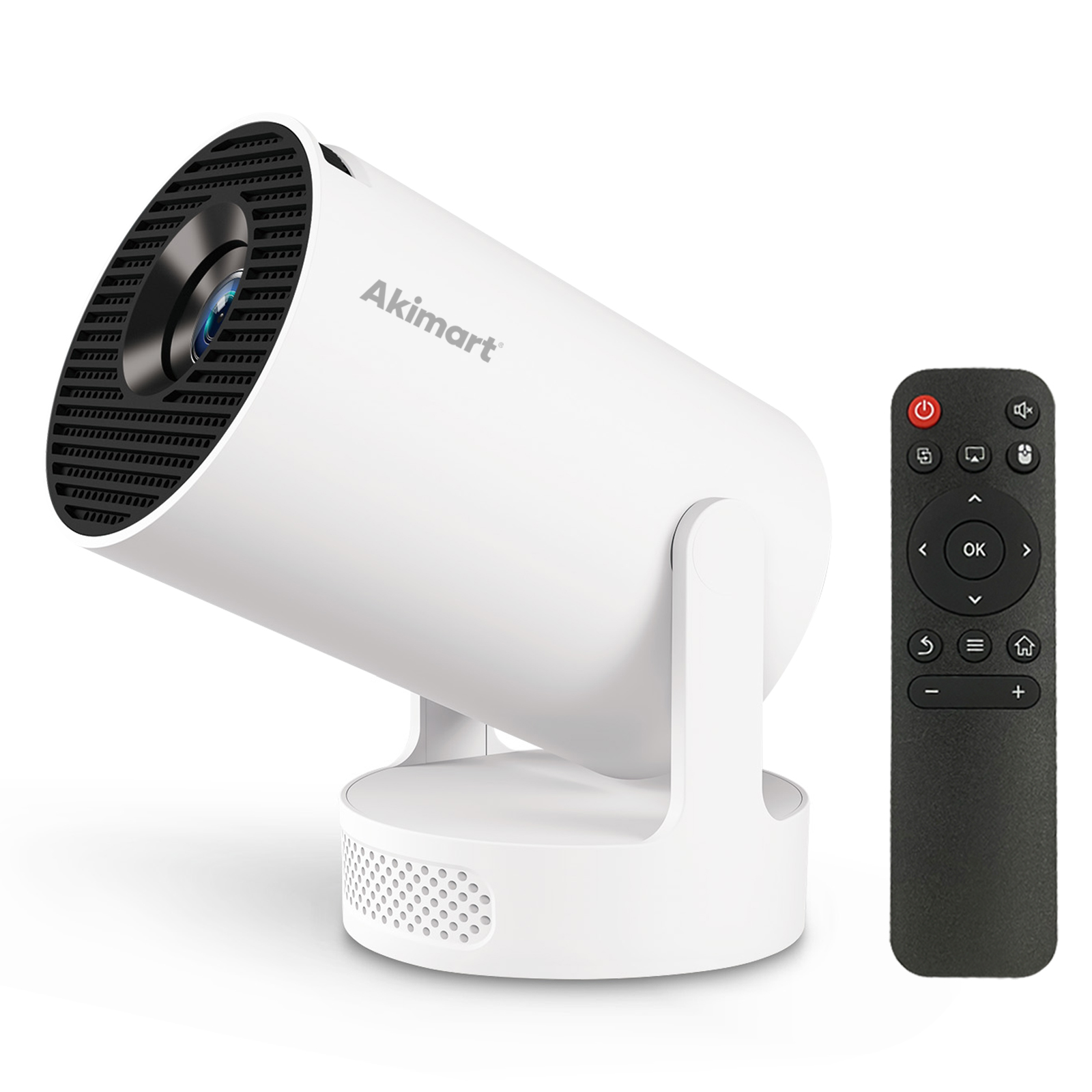 Akimart Mini Projector 720P with Dual-Band WIFI6 5G Wireless 5.4 Bluetooth Android 11