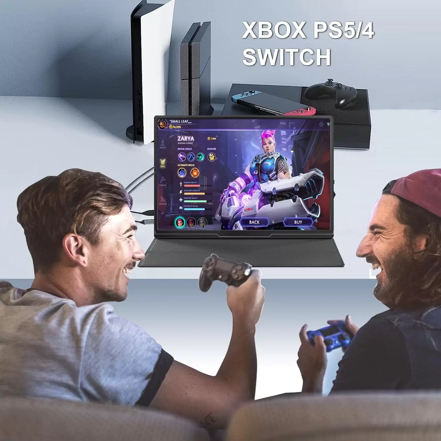 moonka 10.5inch Portable Monitor 1920x1280P FHD IPS Screen USB-C Laptop Second External for Laptop,PC,Mac Phone,PS,Swich,IPS Ultra-Thin Zero Frame Gaming Monitor/Premium Smart Cover