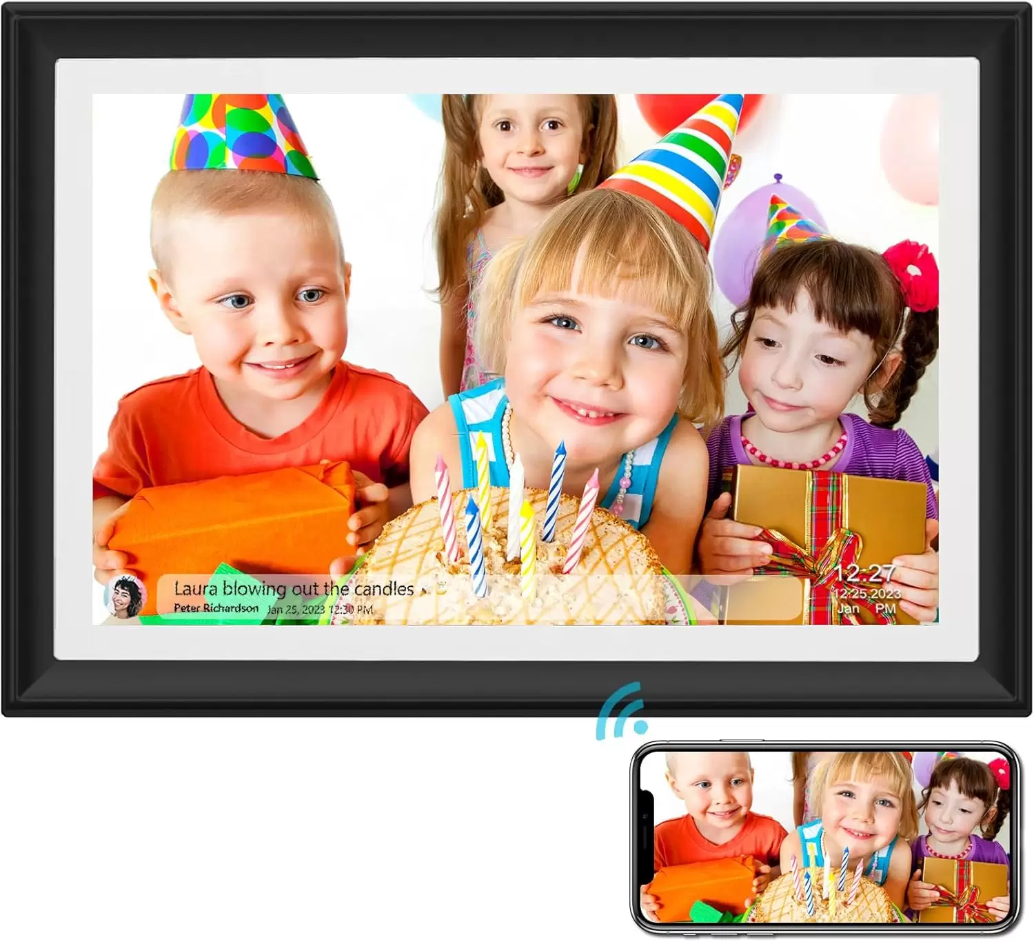 SSA WiFi Frame 10.1 Inch 32GB Digital Picture Frame-（Black and White）, IPS Touch Screen, Auto-Rotate,Send 50 Photo Unlimited,Share Photos/Videos Instantly