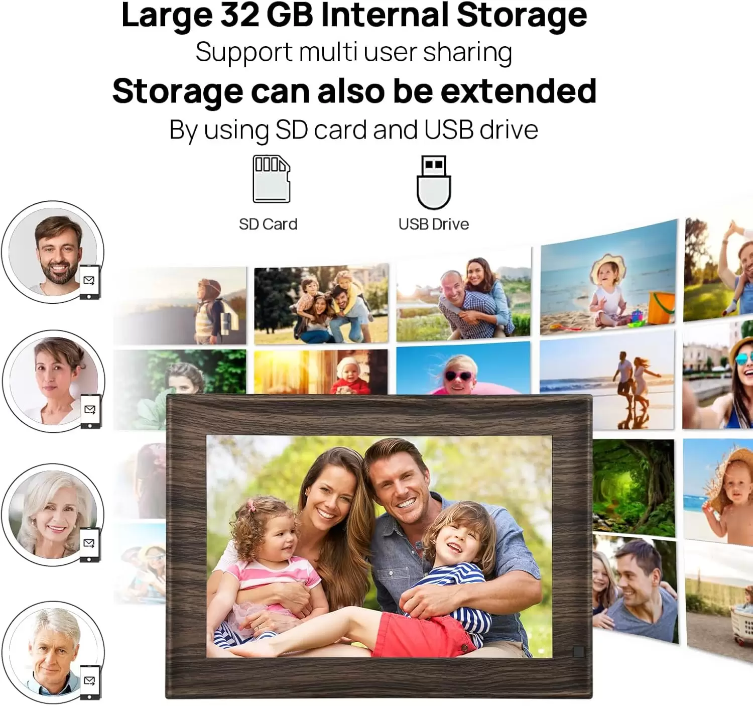 SSA WiFi Frame 10.1 Inch 32GB Digital Picture Frame-（Mood）, IPS Touch Screen, Auto-Rotate,Send 50 Photo Unlimited,Share Photos/Videos Instantly