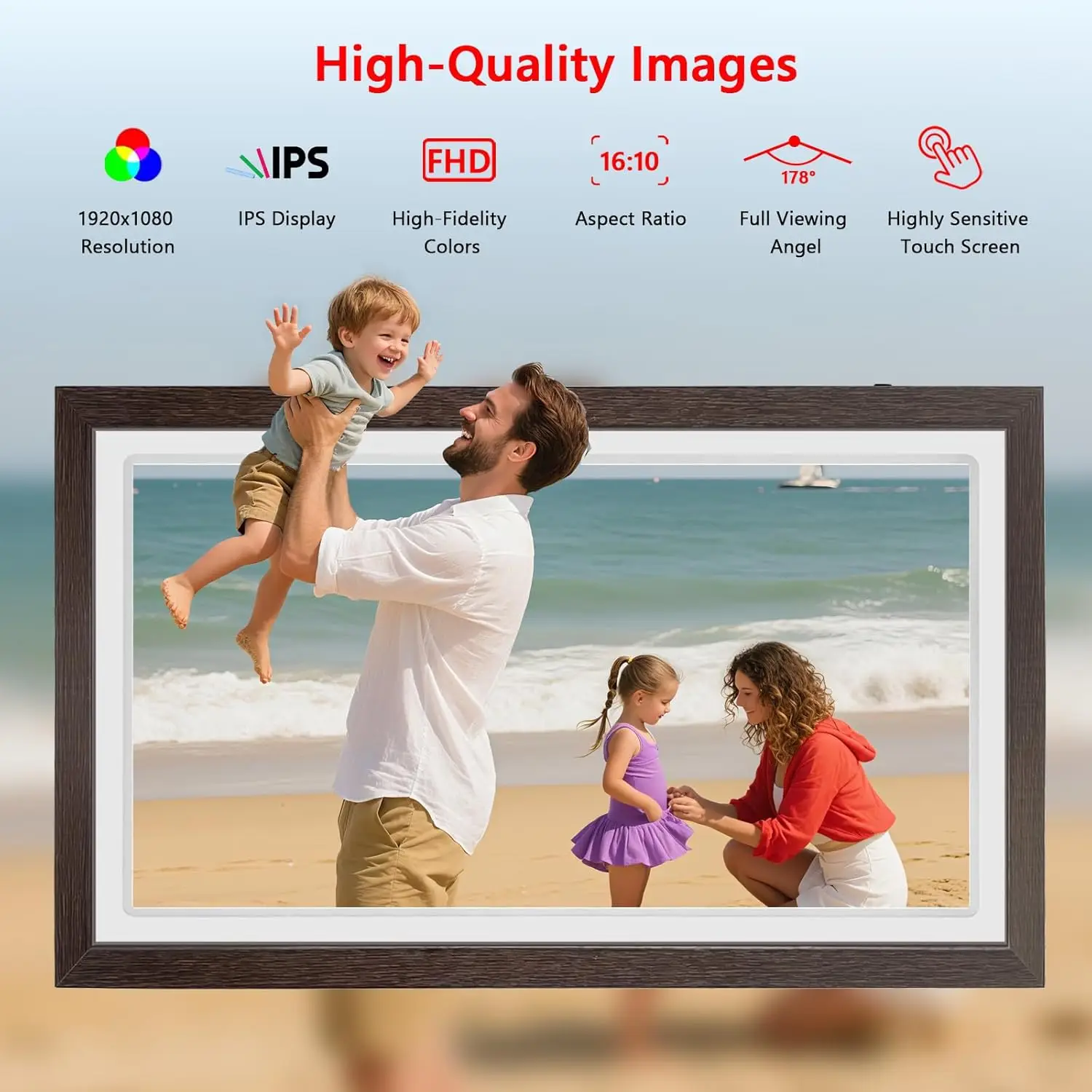 Frameo 21.5 Inch 64GB Digital Picture Frame, IPS HD Touch Screen, Photo Frame with Auto-Rotate Instant Share Photo/Video Sharing via Frameo App, Gift for Mom