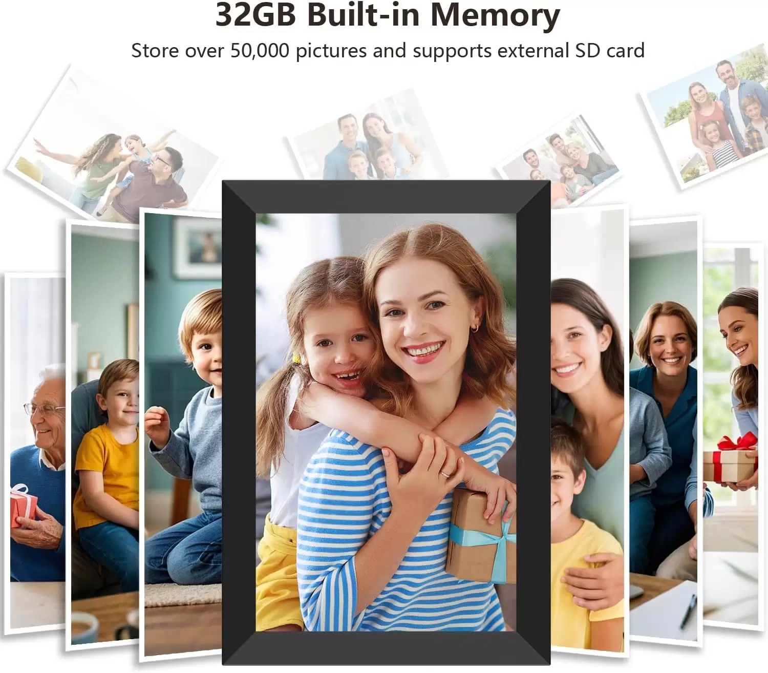 SSA WiFi Frame 10.1 Inch 32GB Digital Picture Frame, IPS Touch Screen, Auto-Rotate,Send 50 Photo Unlimited,Share Photos/Videos Instantly