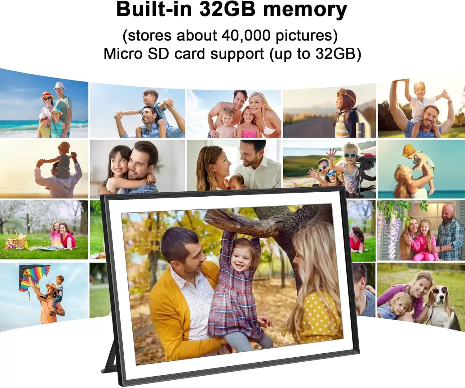 SSA WiFi Frame 15.6 Inch 32GB Digital Picture Frame, IPS Touch Screen, Auto-Rotate,Send 50 Photo Unlimited,Share Photos/Videos Instantly