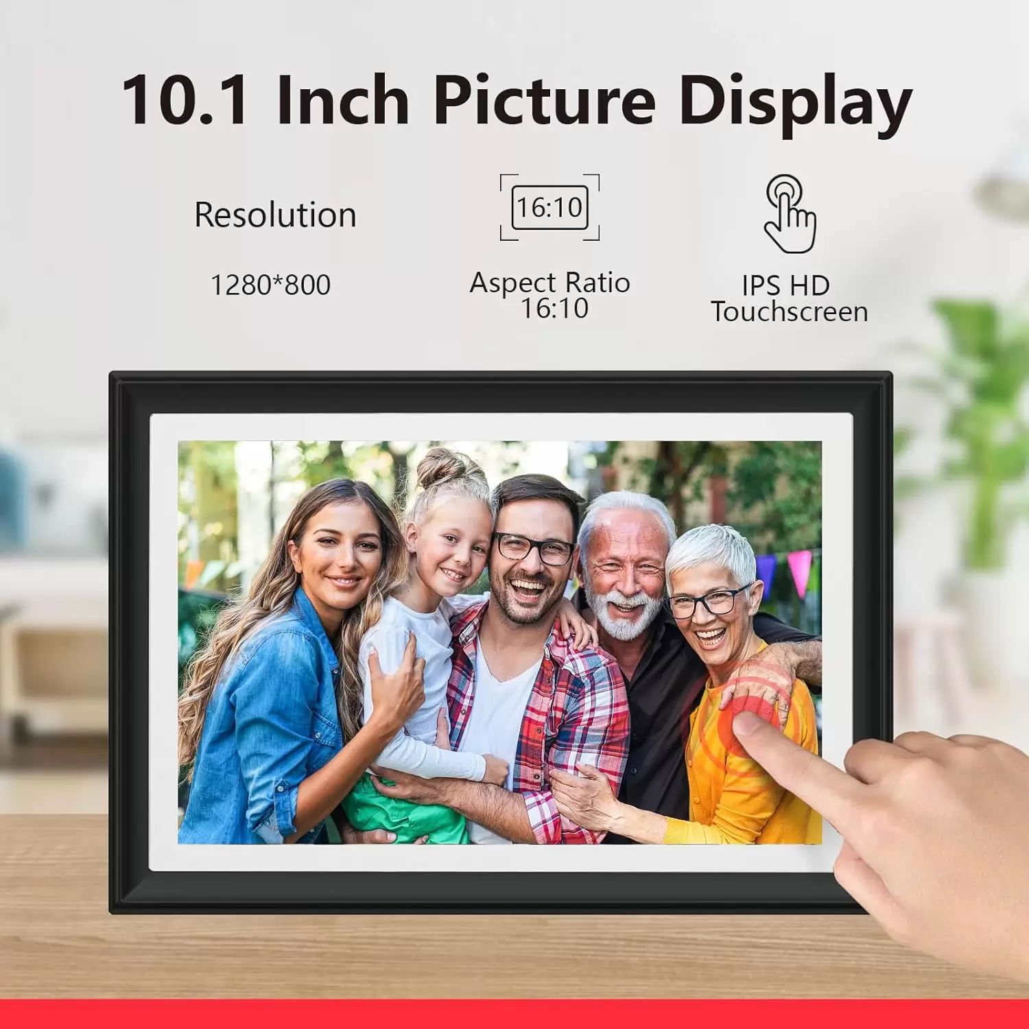 SSA WiFi Frame 10.1 Inch 32GB Digital Picture Frame-（Black and White）, IPS Touch Screen, Auto-Rotate,Send 50 Photo Unlimited,Share Photos/Videos Instantly