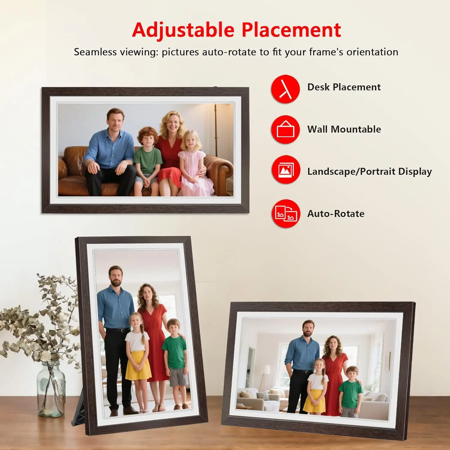 Frameo 21.5 Inch 64GB Digital Picture Frame, IPS HD Touch Screen, Photo Frame with Auto-Rotate Instant Share Photo/Video Sharing via Frameo App, Gift for Mom