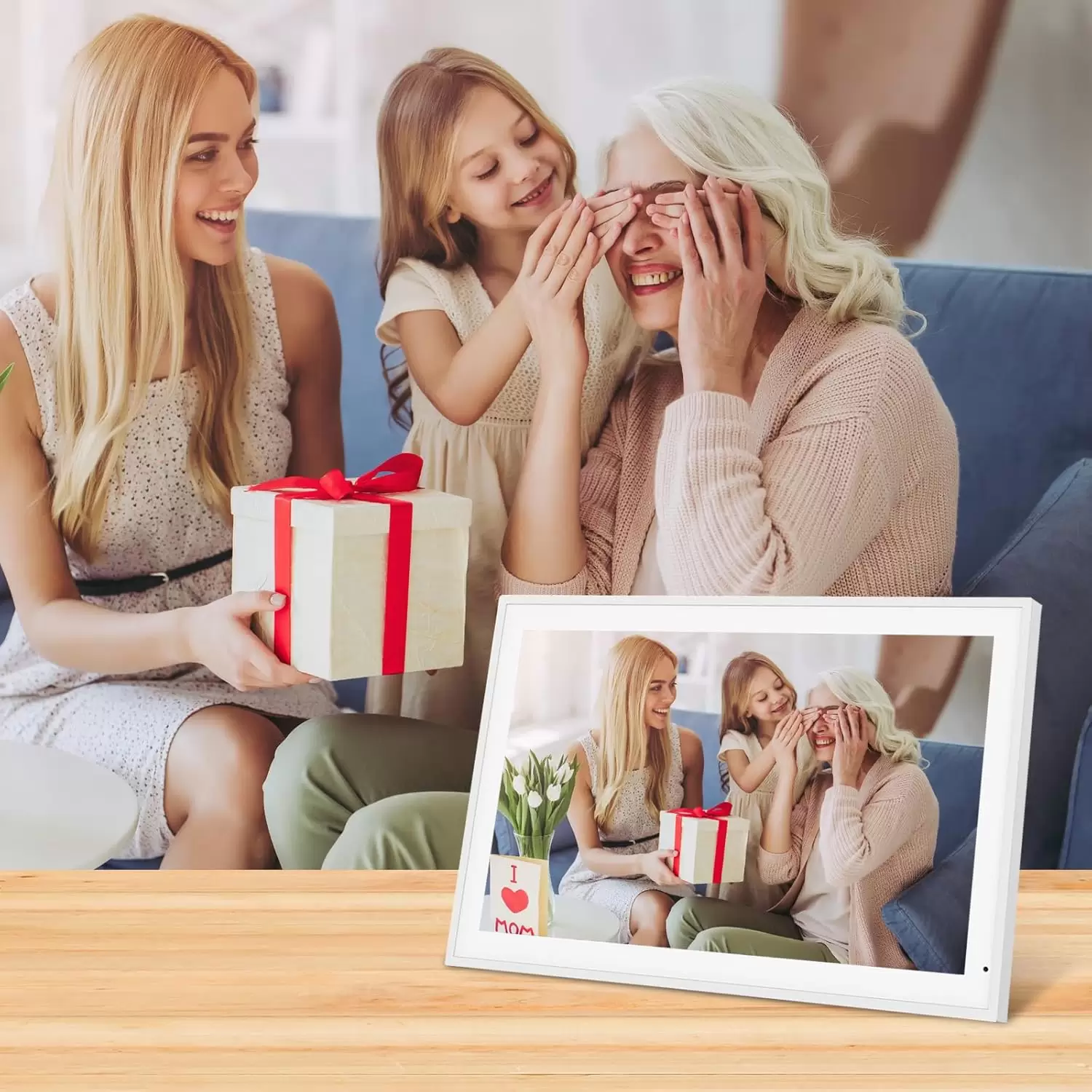 Akimart 21.5 Inch Digital Calendar, IPS HD Touch Screen Display for Family Schedules, Hearth Display Desk Smart Calendar Seamless Scheduling