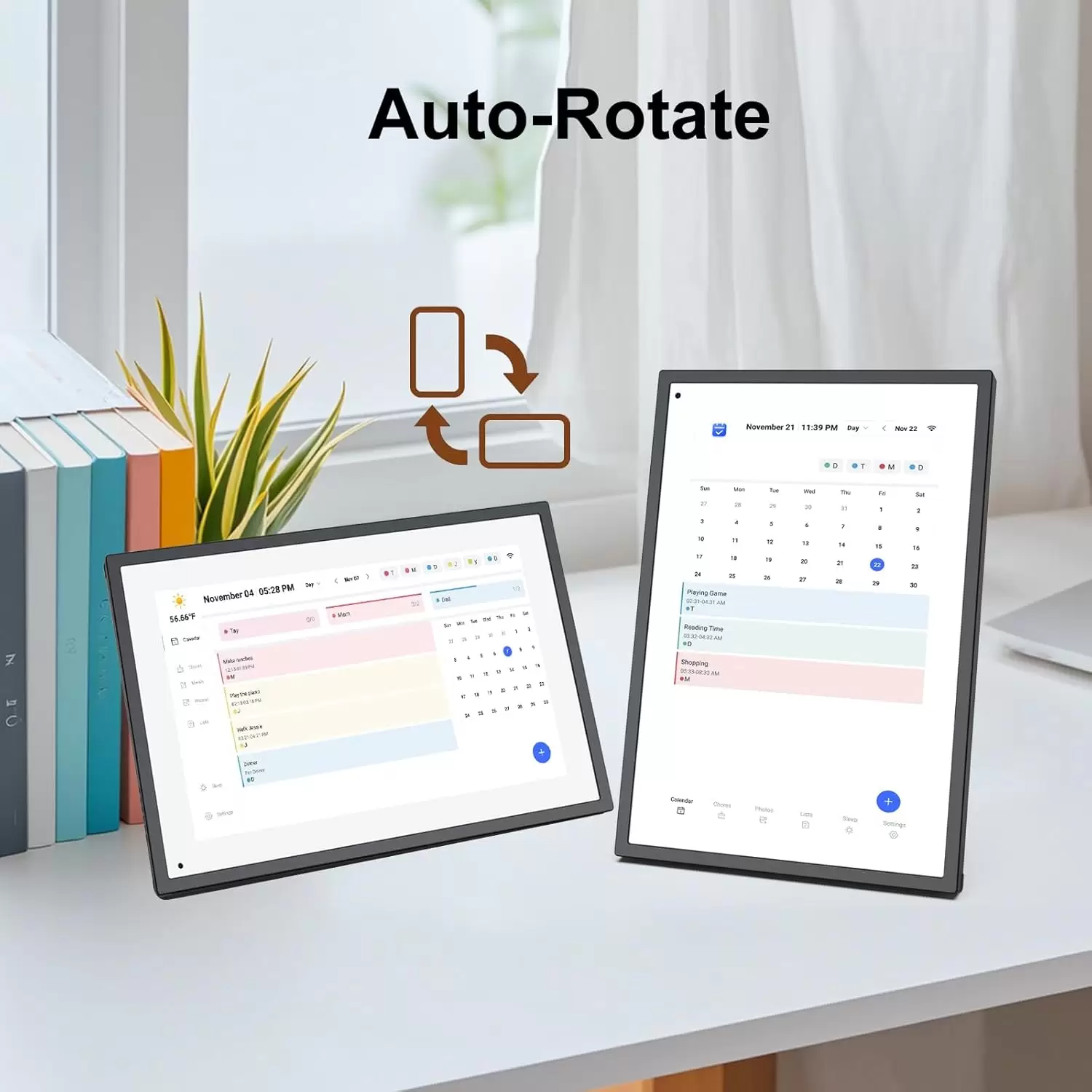 Akimart 10.1 Inch Digital Calendar, IPS HD Touch Screen Display for Family Schedules, Hearth Display Desk Smart Calendar Seamless Scheduling