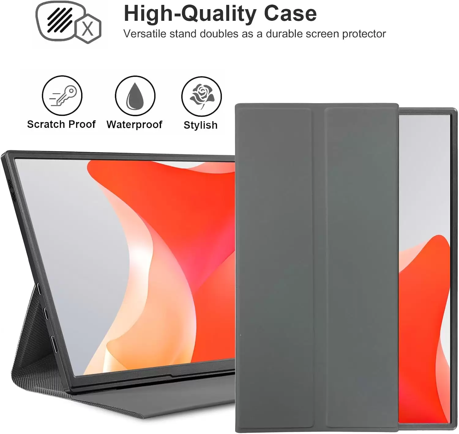 moonka 10.5inch Portable Monitor 1920x1280P FHD IPS Screen USB-C Laptop Second External for Laptop,PC,Mac Phone,PS,Swich,IPS Ultra-Thin Zero Frame Gaming Monitor/Premium Smart Cover