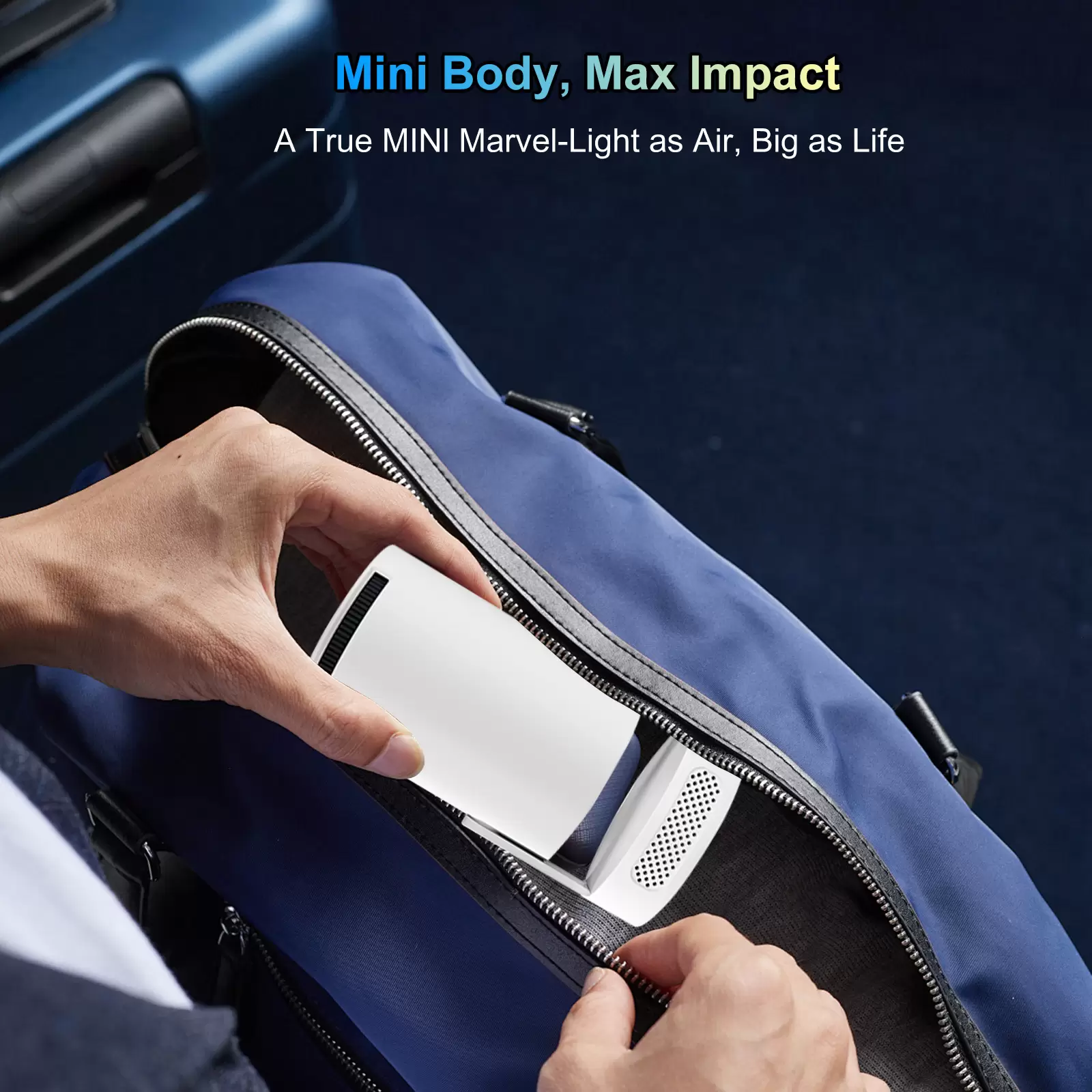 Akimart Mini Projector 720P with Dual-Band WIFI6 5G Wireless 5.4 Bluetooth Android 11