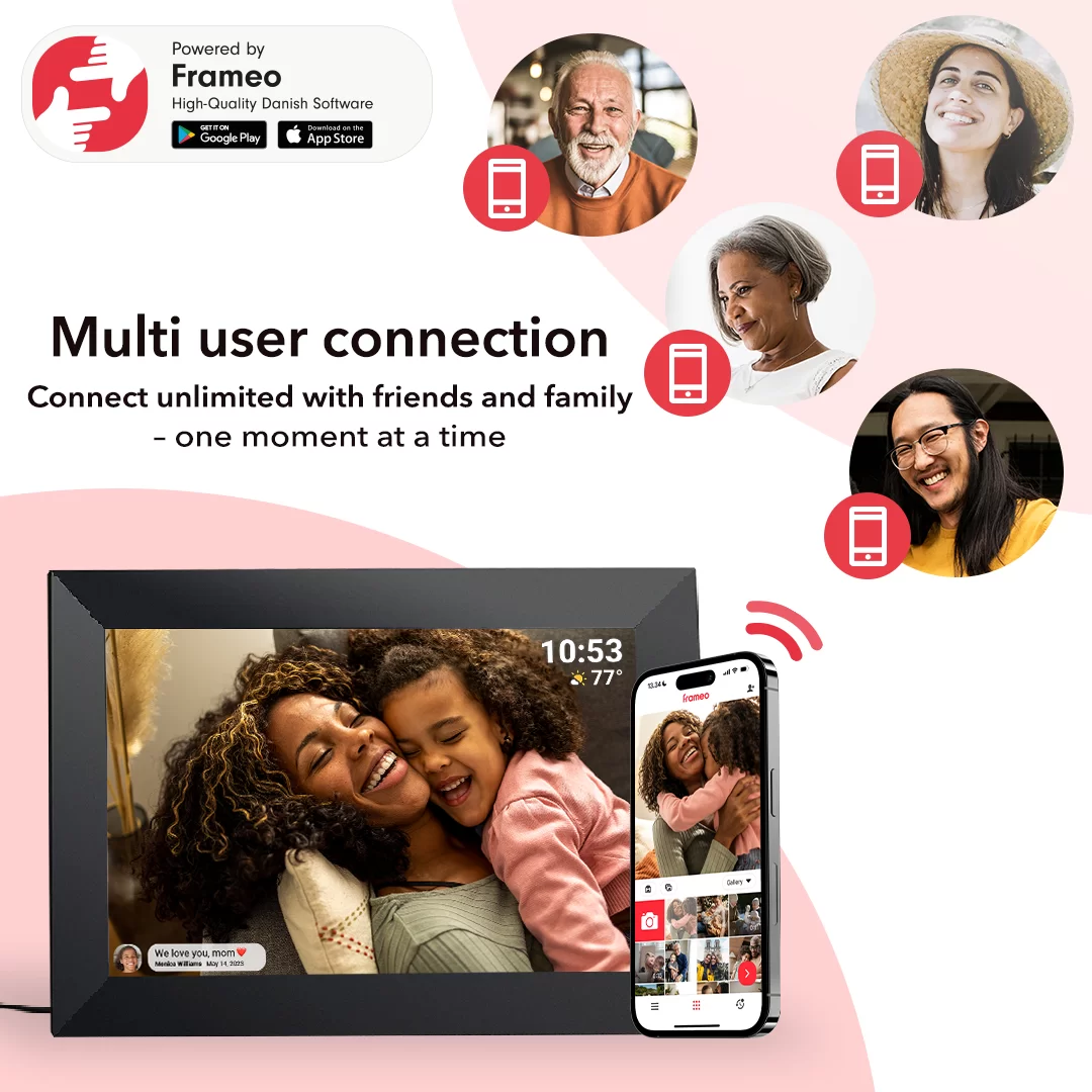 10.1 inch 32GB WiFi Digital Picture Frame, IPS LCD Touch Screen, Auto-Rotate Easy Setup to Share Photos & Videos via Frameo APP from Anywhere