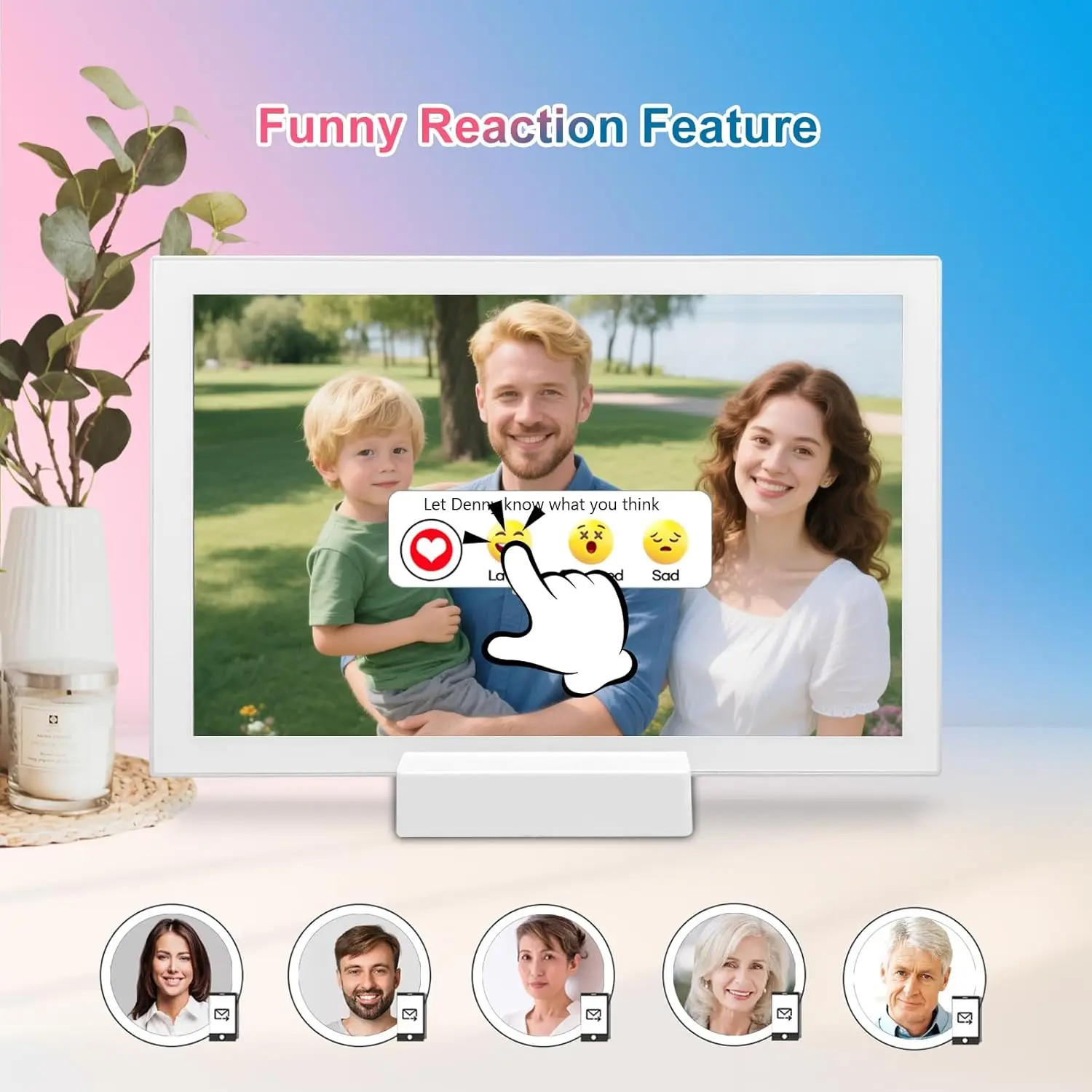 FRAMEO 10.1 Inch WiFi Digital Photo Frame with 5000mAh Battery,1280×800 HD IPS LCD Touch Screen,Auto-Rotate Portrait and Landscape,32GB Storage