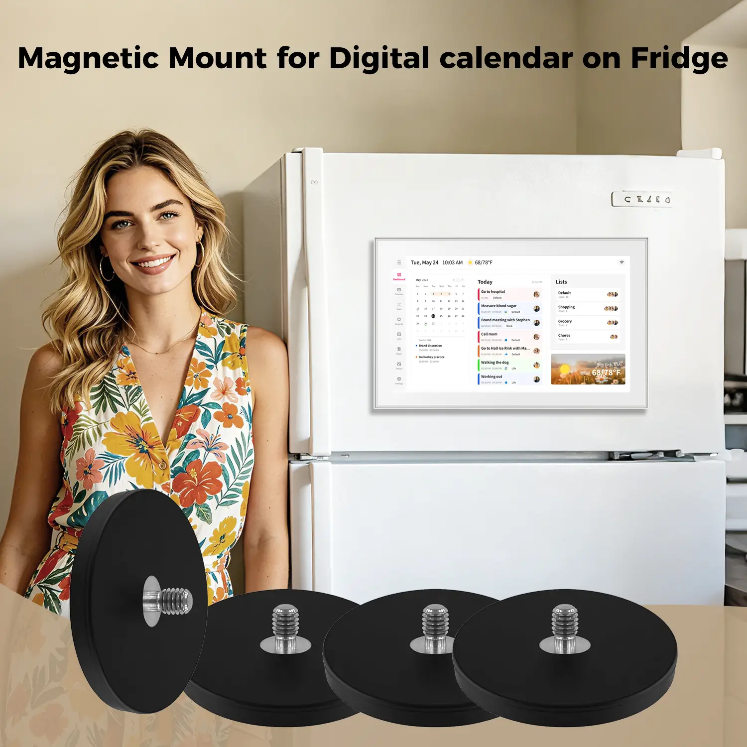 Magnetic Mount for Magnetic Mount Compatible with Dxmart, Akimart, Moonka, SSA Digital Calendar, Digital Calendar Accessory